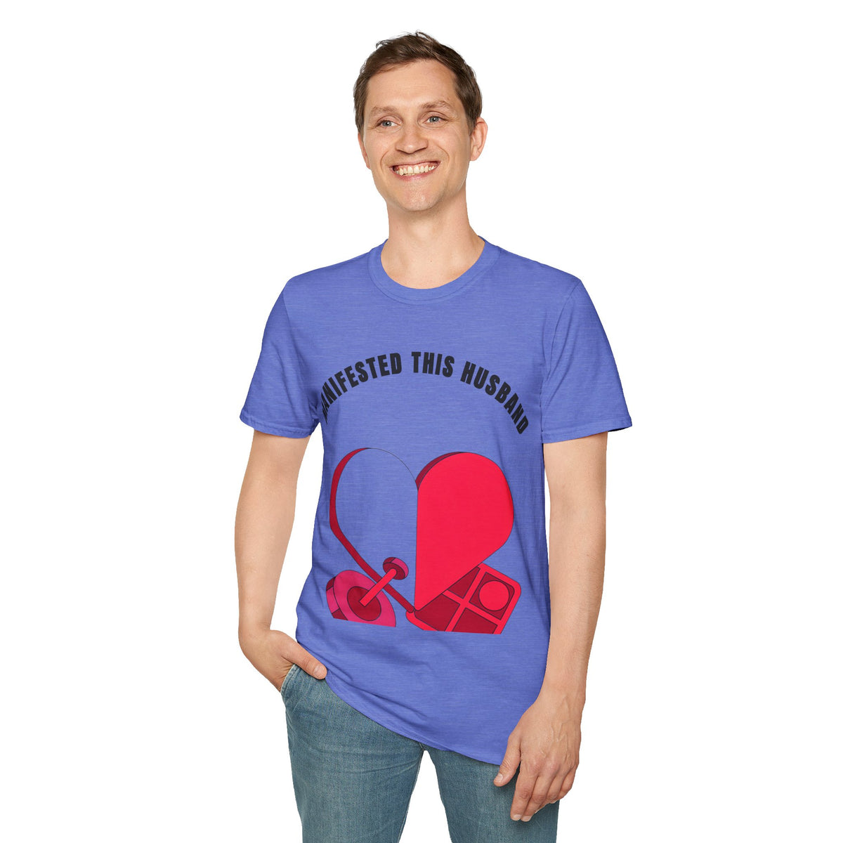 T-Shirt — "Manifested This Husband" Heart Graphic - Trending Now - September 2026