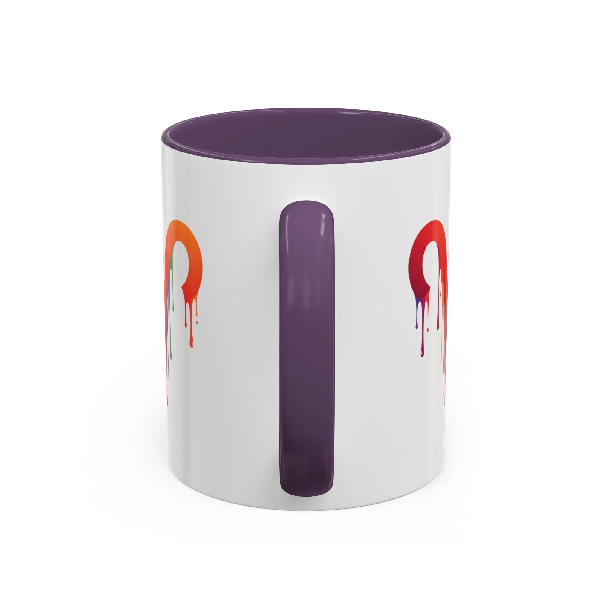 Rainbow Drip Heart Coffee Mug — Colorful Art Accent Mug