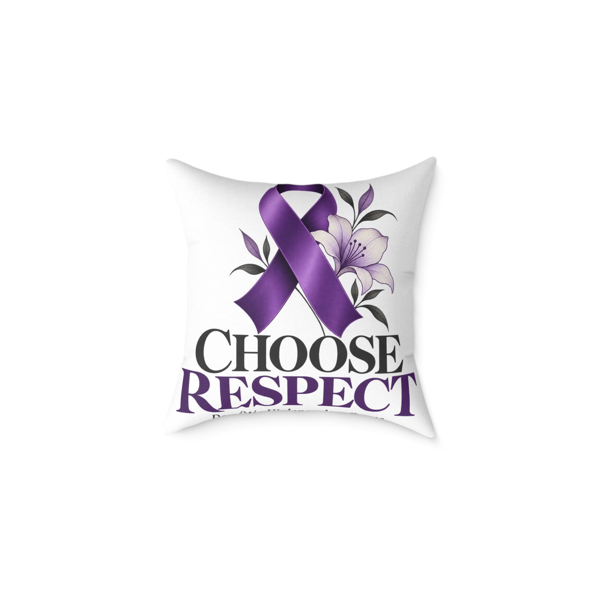 Choose Respect Purple Ribbon Throw Pillow - Domestic Violence Awareness Decor