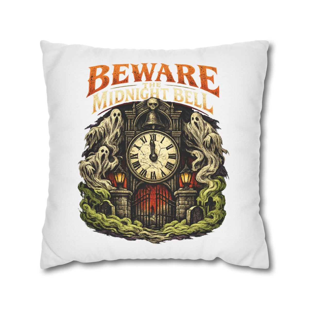 Halloween Beware Midnight Bell Decorative Pillowcase