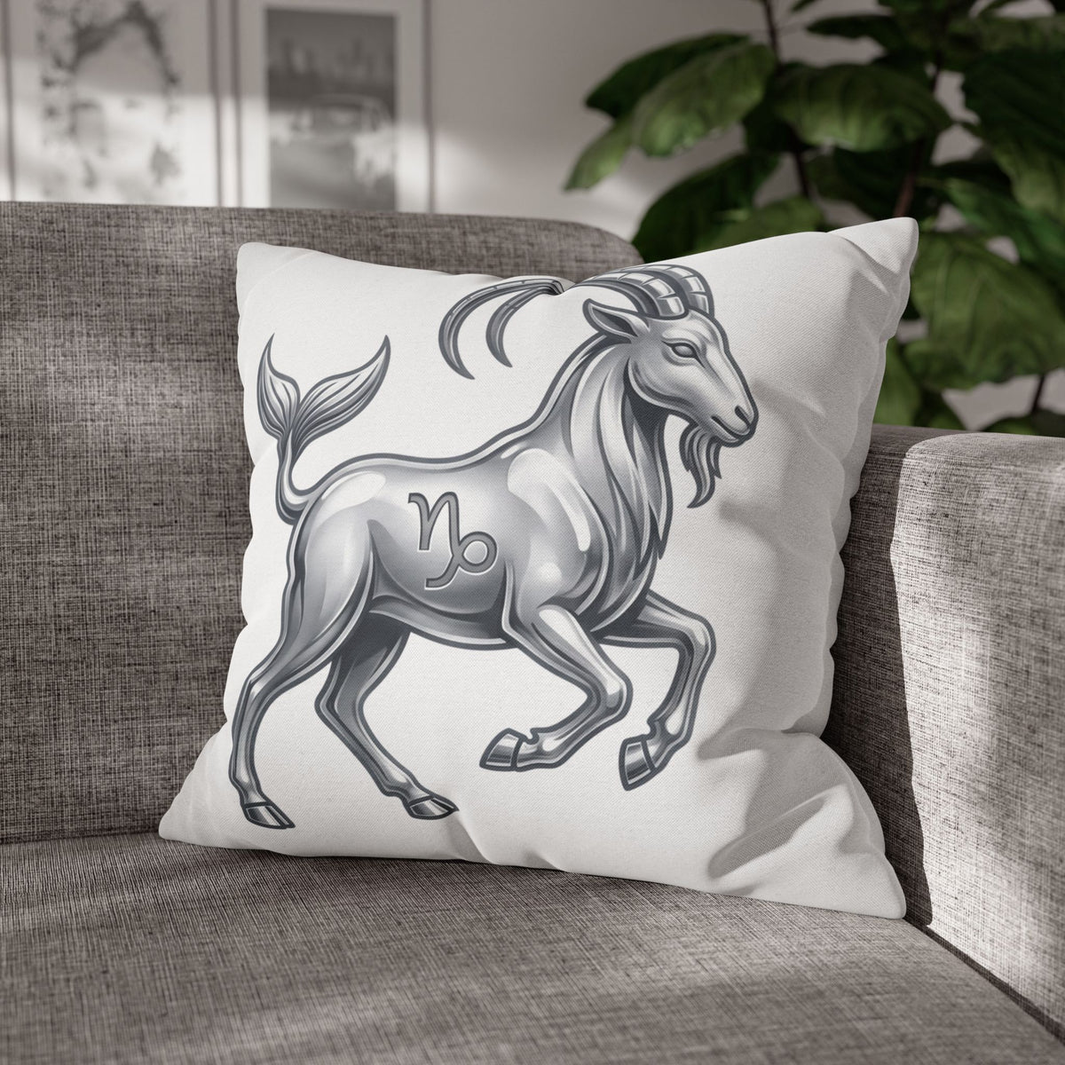 Capricorn Zodiac Pillowcase — Goat-Mermaid Astrology Cushion Cover