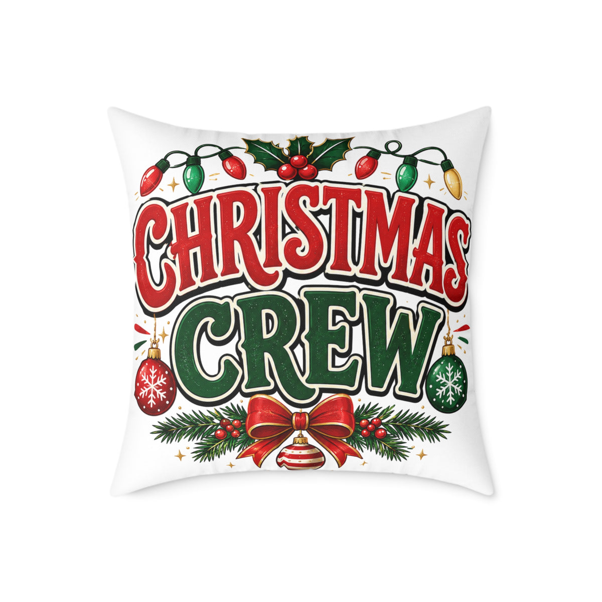 Christmas Crew Holiday Throw Pillow