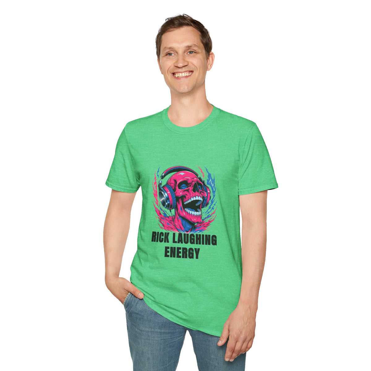 Skull Headphones T-Shirt — "Rich Laughing Energy" Graphic Tee - Trending Now - August 2026