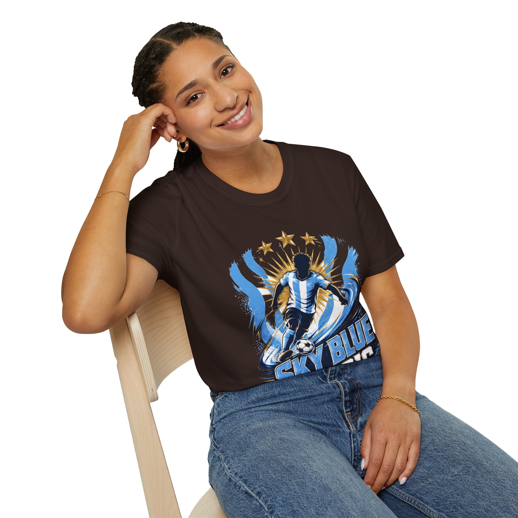 Argentina Sky Blue Magic Soccer T-Shirt — Argentinian Football Player Graphic Tee
