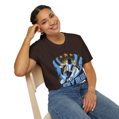 Argentina Sky Blue Magic Soccer T-Shirt — Argentinian Football Player Graphic Tee