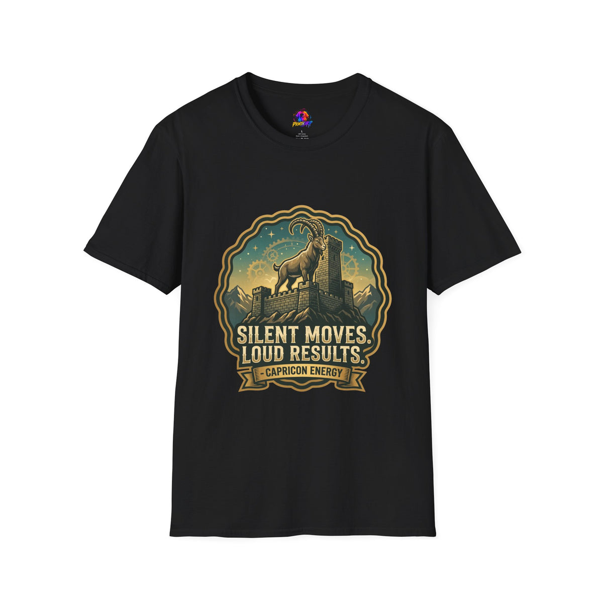 Silent Moves, Loud Results Goat Graphic Tee — Motivational Mountain Goat Shirt