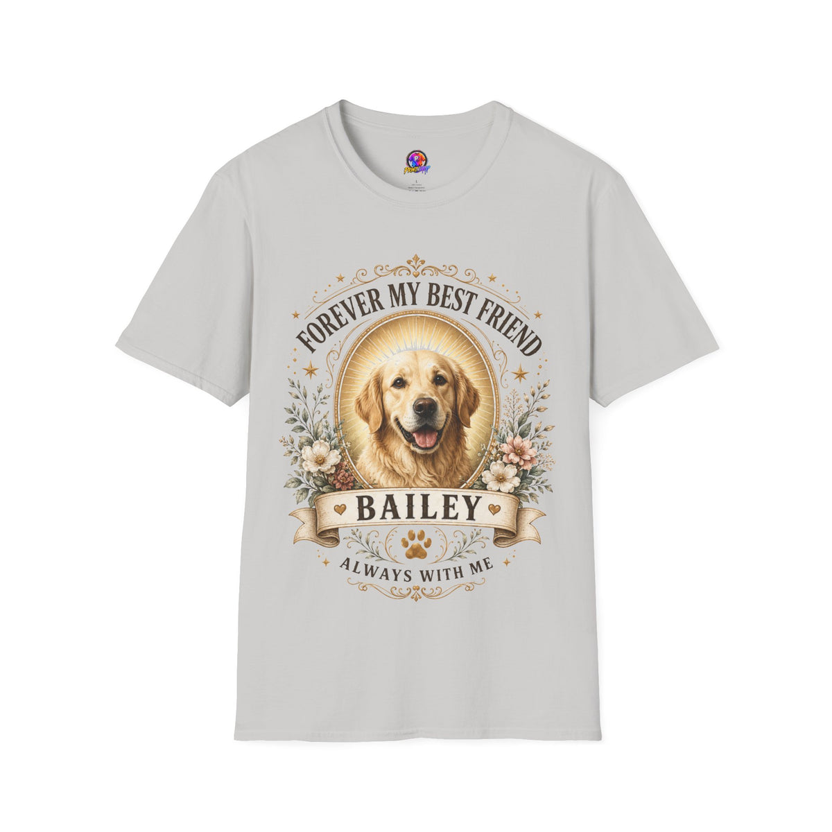 Forever My Best Friend Dog T-Shirt — Personalized Pet Memorial Tee ("Bailey")