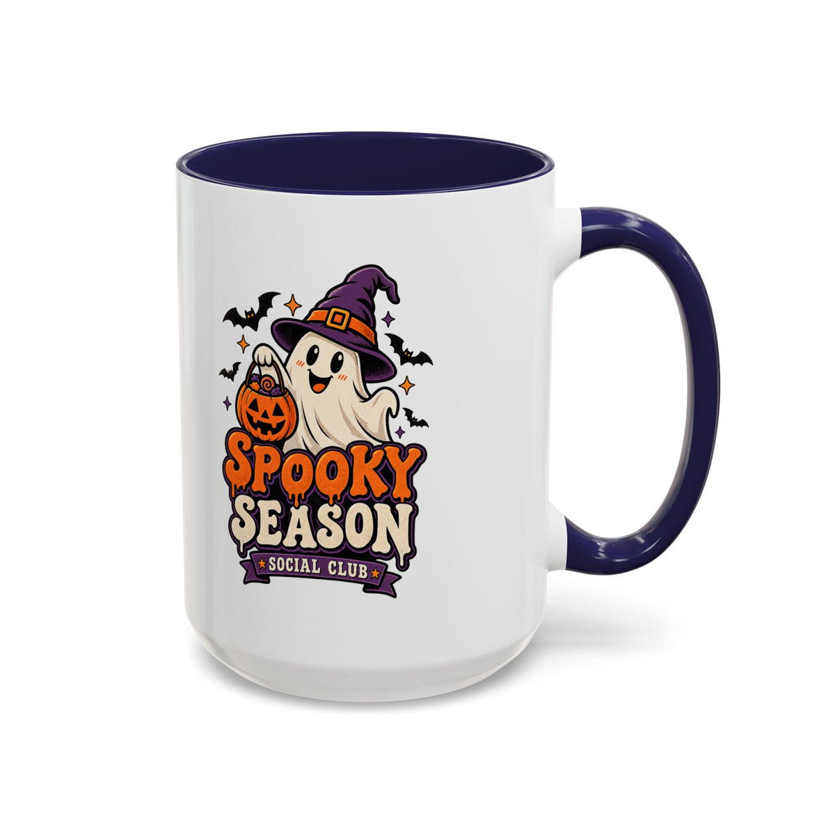 Spooky Season Coffee Mug — Cute Ghost Halloween Accent Mug (11/15oz)