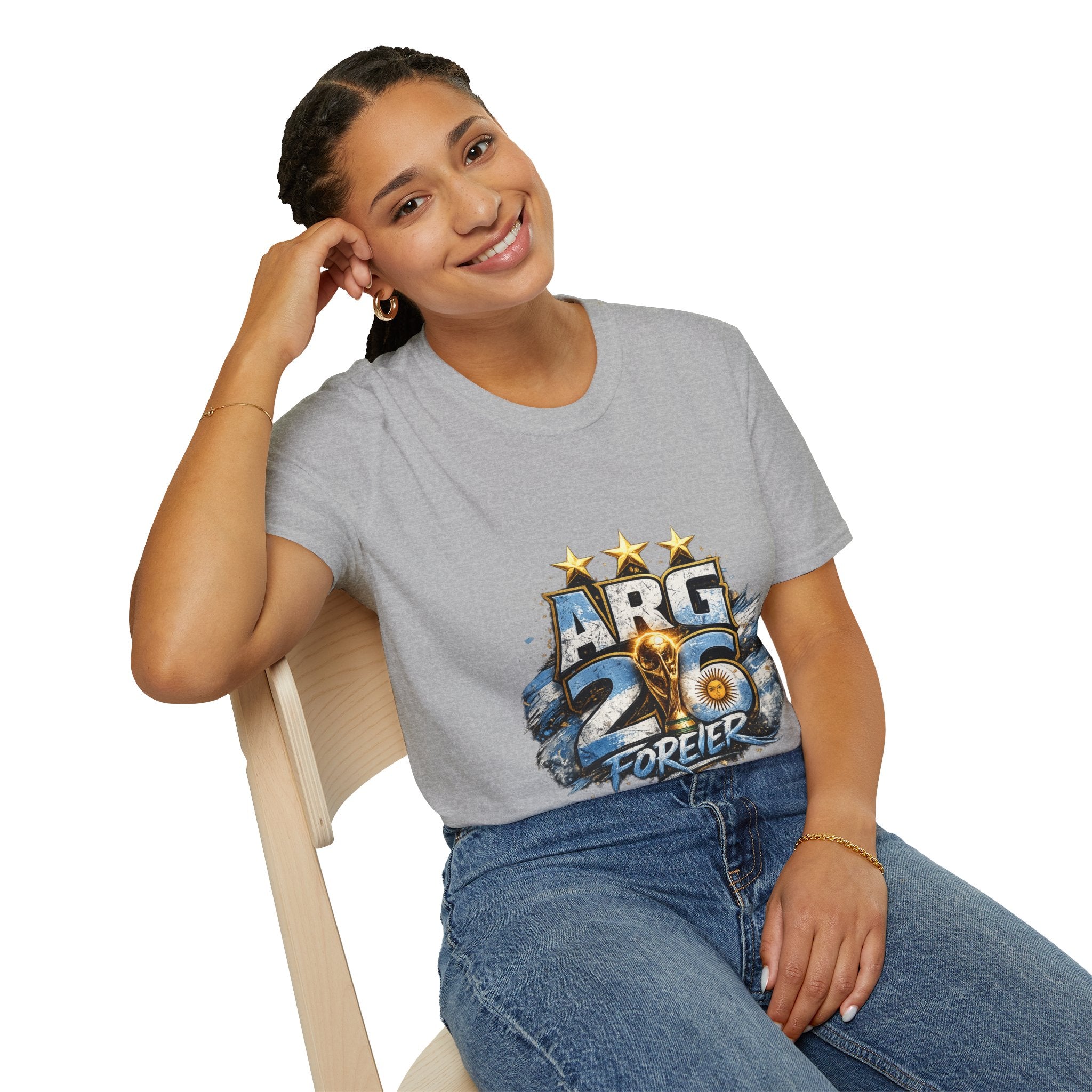 Argentina 26 Forever T‑Shirt — ARG Soccer World Cup 3‑Star Fan Tee