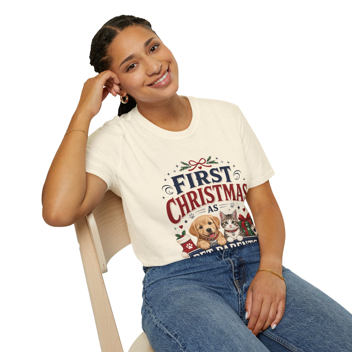 T-Shirt — "First Christmas as Pet Parents" Holiday Tee