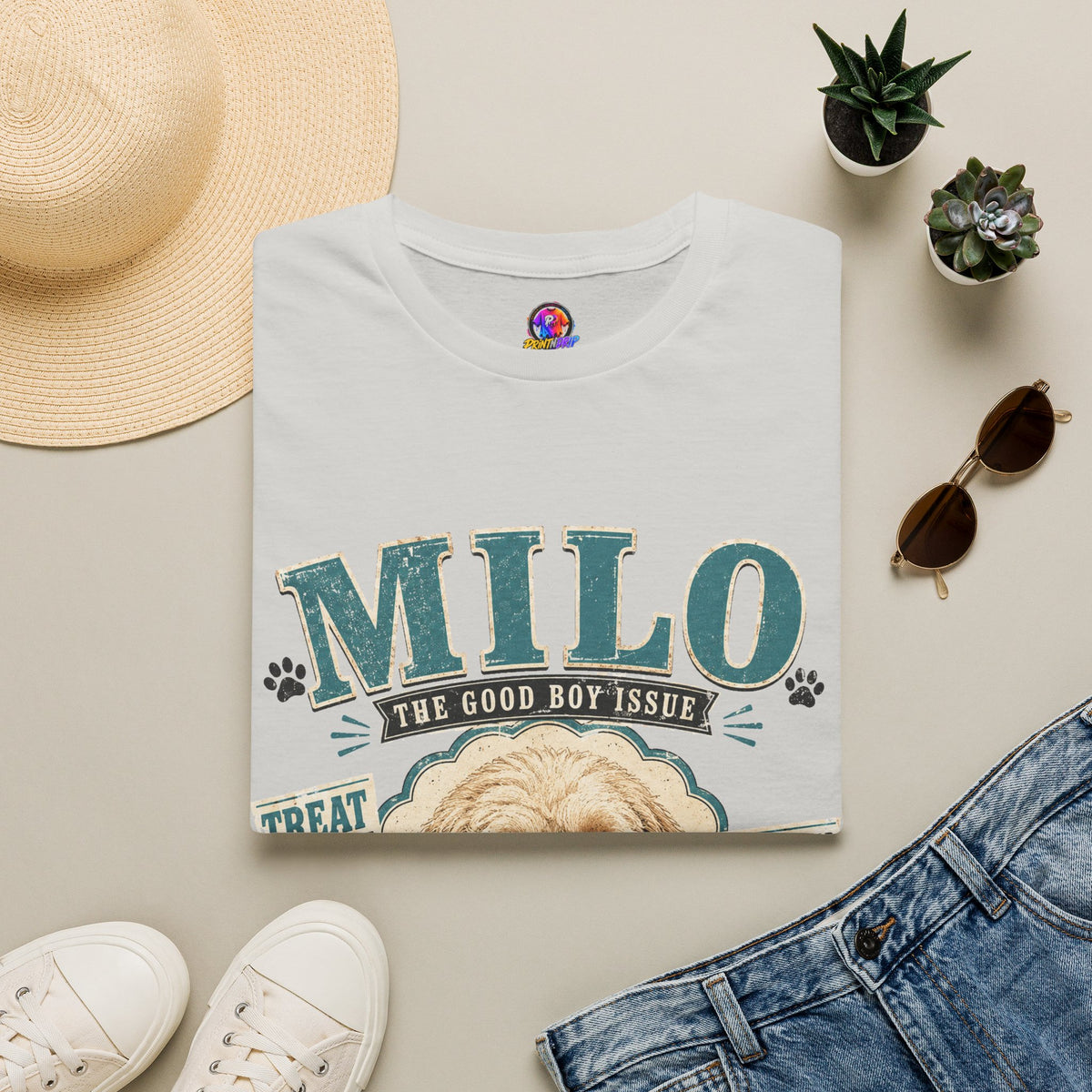 Milo "The Good Boy Issue" Dog Portrait T-Shirt