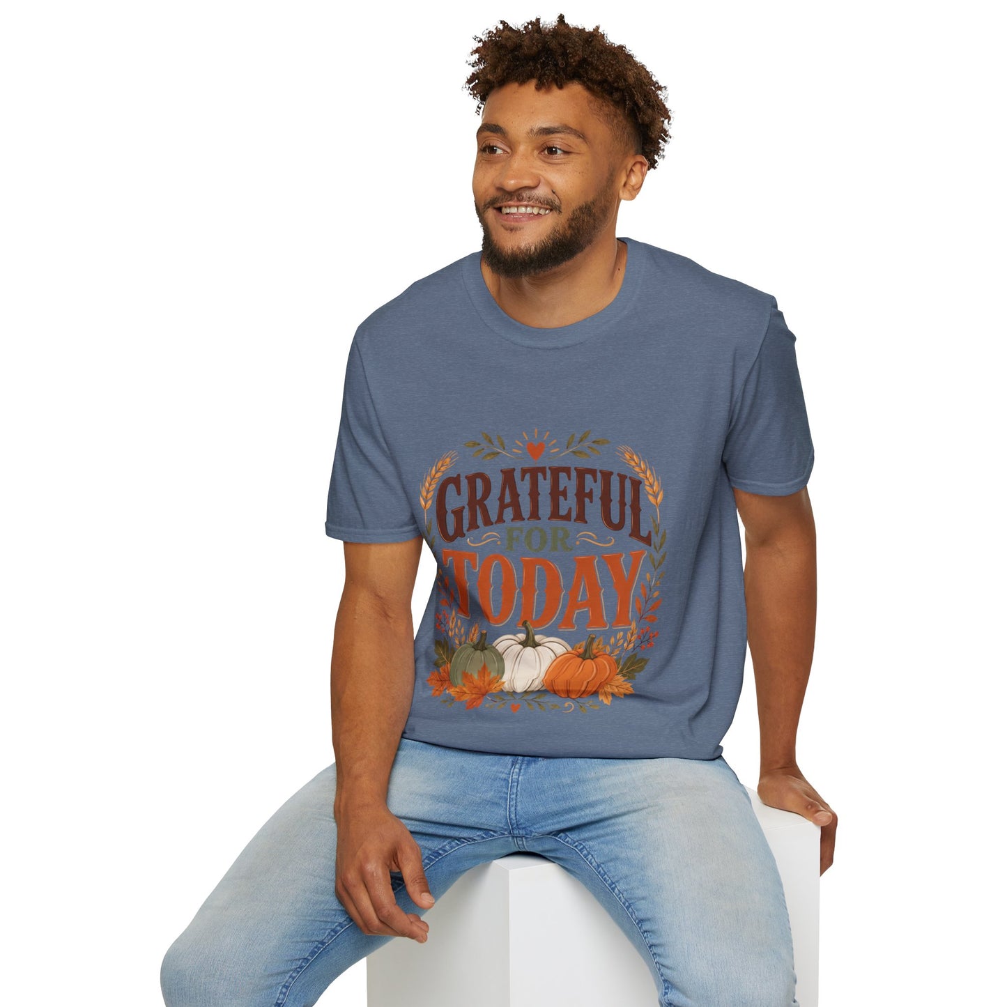 Grateful For Today T-Shirt — Fall Pumpkin Thanksgiving Casual Tee