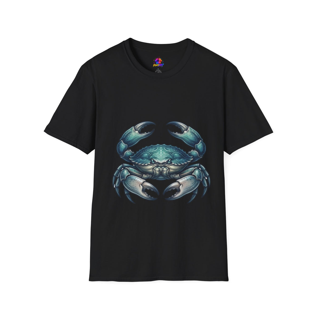 Cancer Zodiac Crabby Coastal Tee - Blue Green Crab Graphic T-Shirt