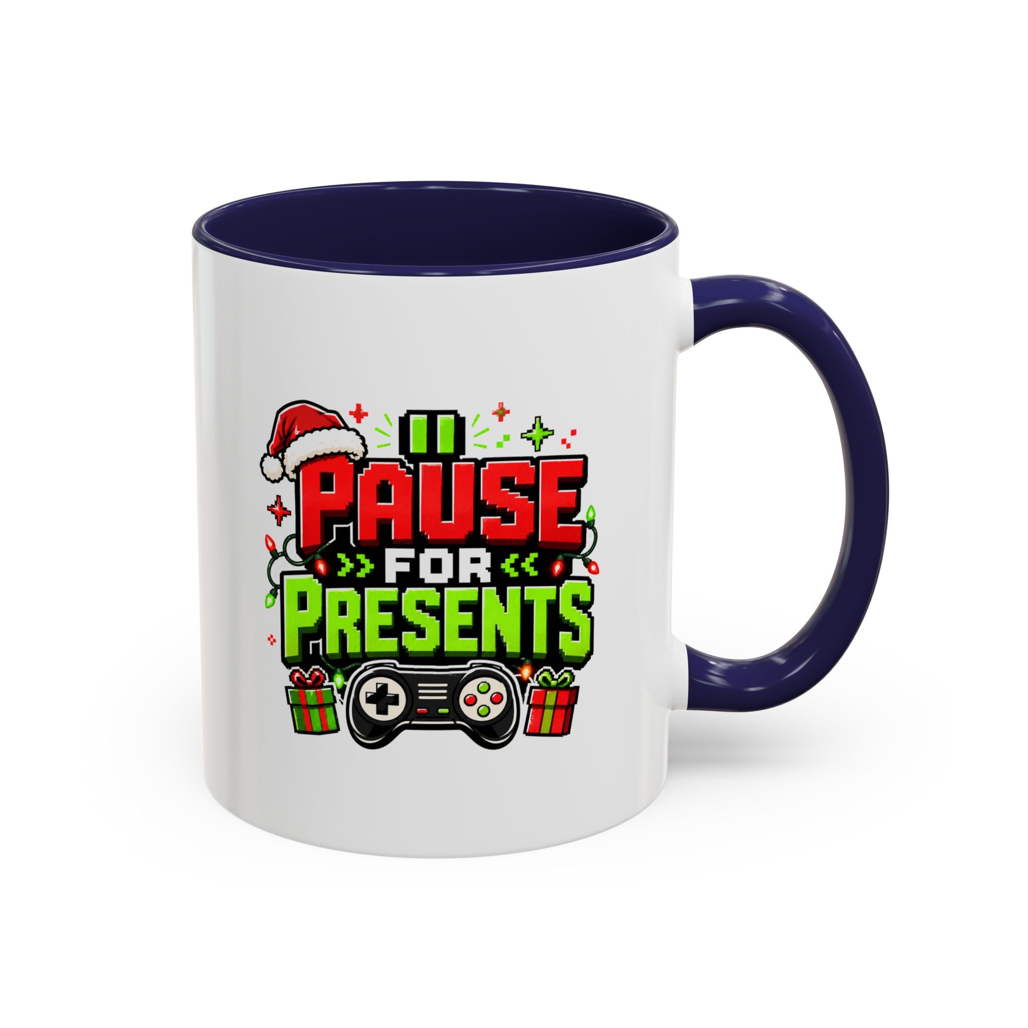 Modern Day Christmas Pause for Presents Christmas Gamer Coffee Mug