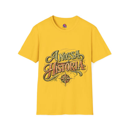 Portugal T-Shirt — "A Nossa História" Vintage Compass Graphic Tee