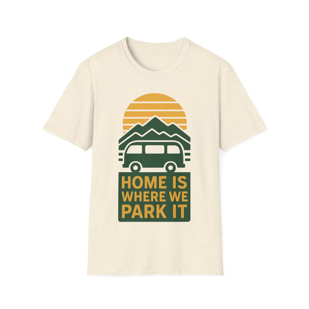 Camping T-Shirt — "Home Is Where We Park It" Retro Mountain Sunset Tee - Trending Now - September 2026