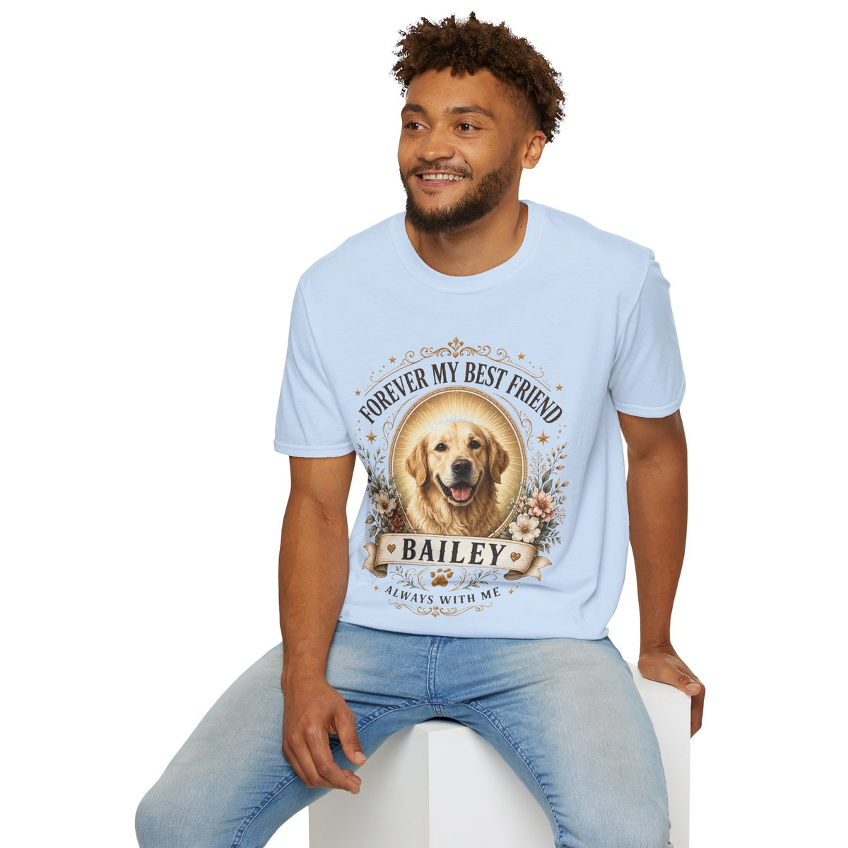 Forever My Best Friend Dog T-Shirt — Personalized Pet Memorial Tee ("Bailey")