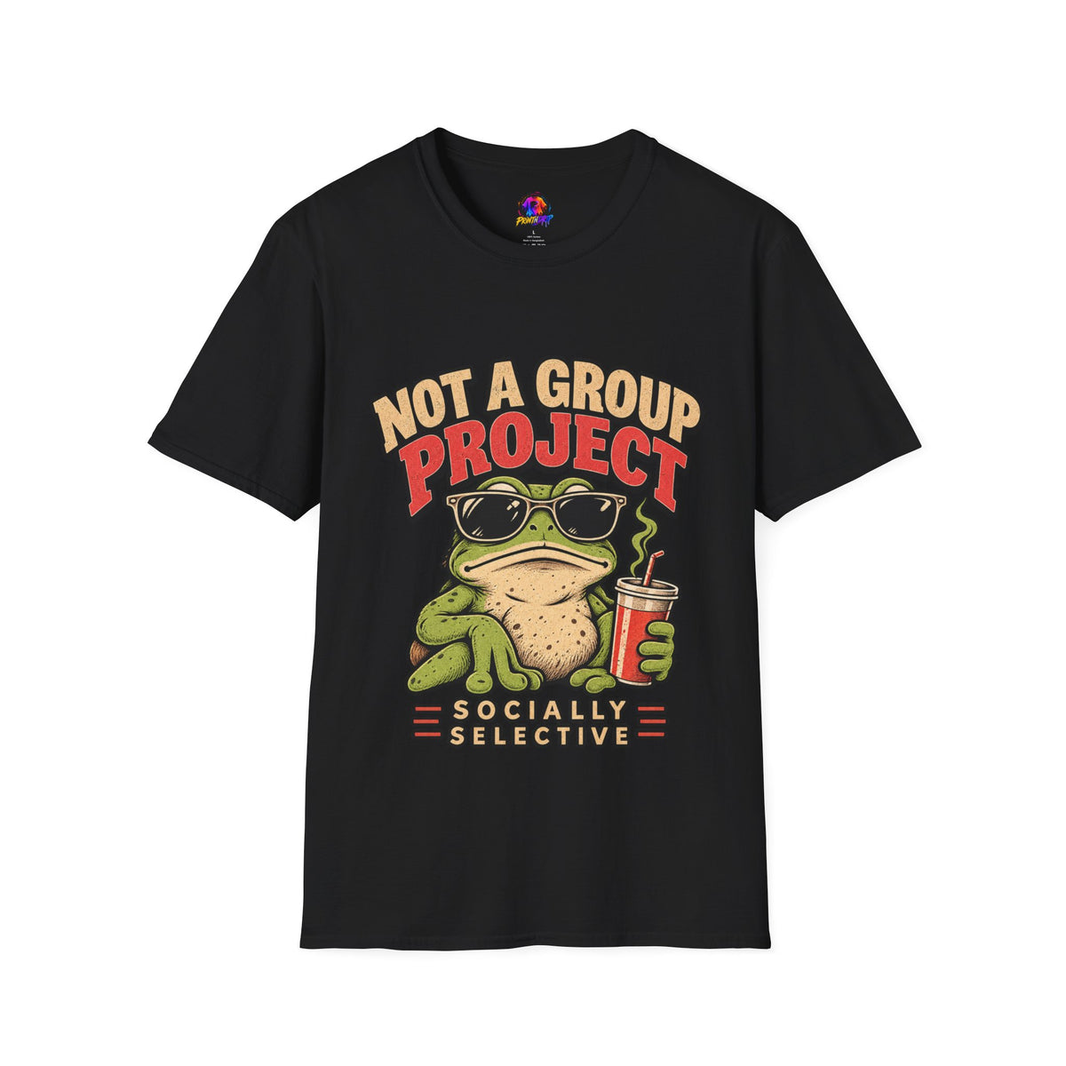 Not a Group Project Frog T-Shirt — "Socially Selective" Funny Introvert Tee