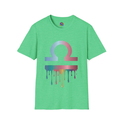 Omega Symbol T-Shirt — Pastel Gradient Drip Design