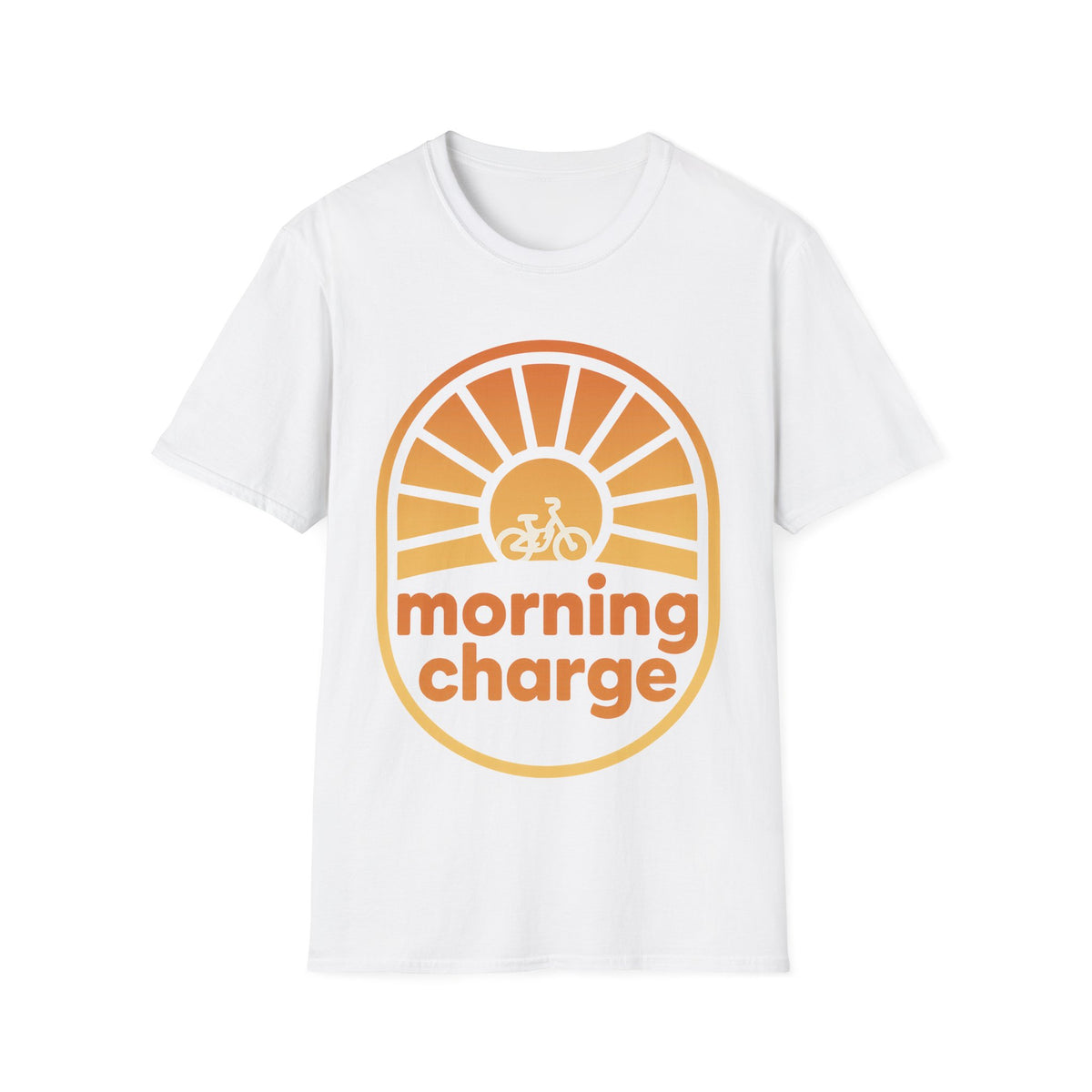 "Morning Charge" Retro Sunrise Graphic Tee - Minimalist Aesthetic Coffee White T-Shirt - Trending Now - September 2026