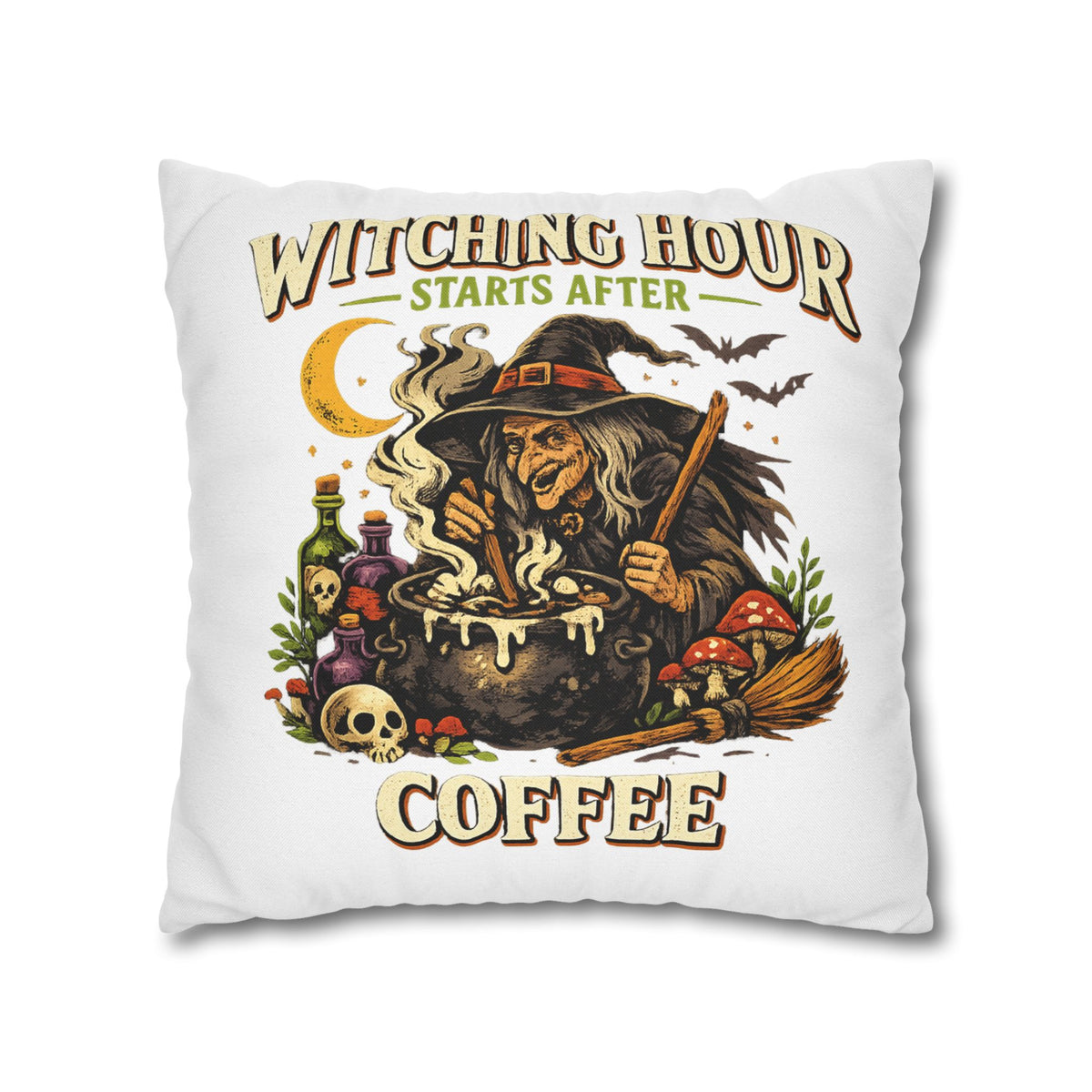 Halloween Witch Coffee Pillowcase