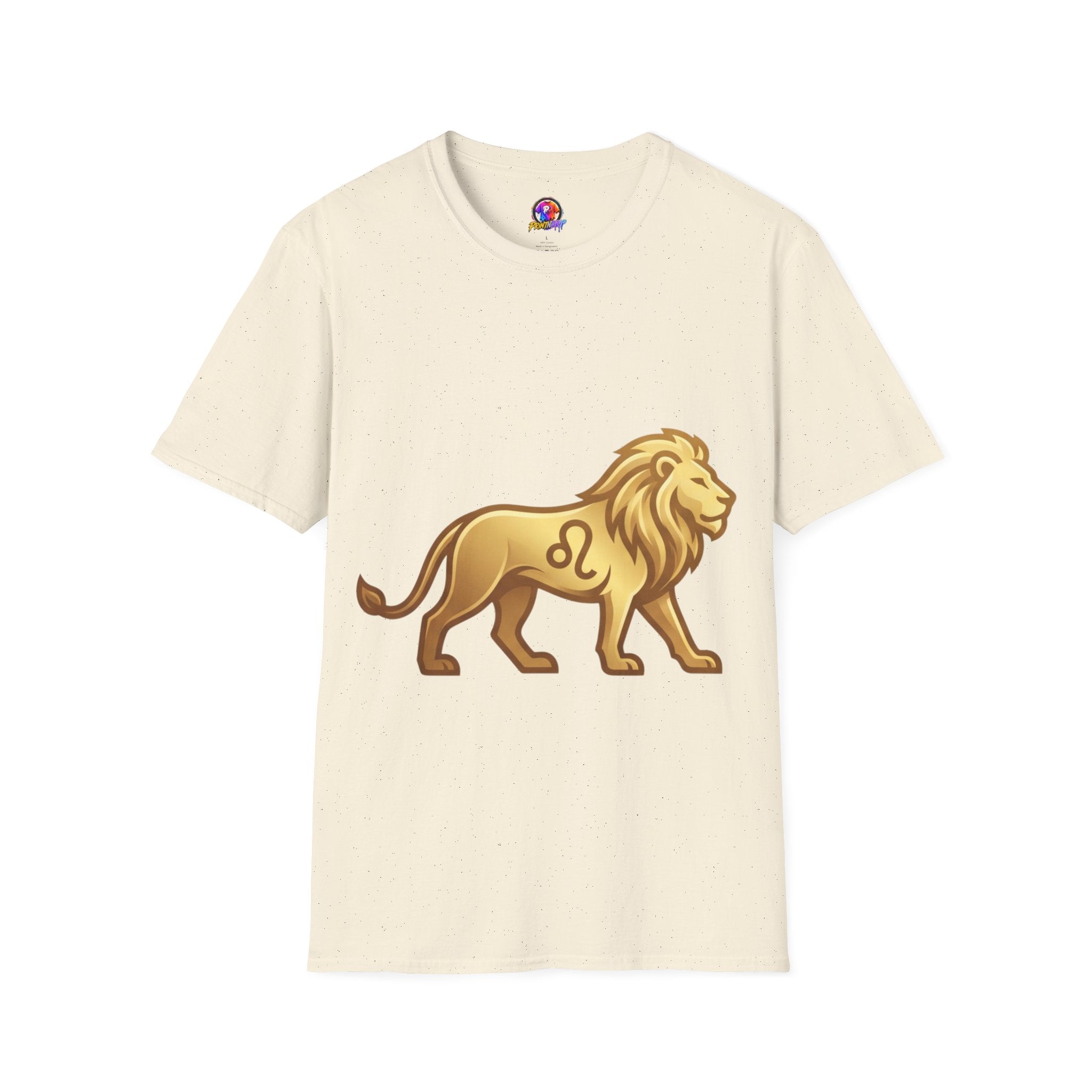 Leo Zodiac Lion T-Shirt — Gold Astrology Tee for Leo Birthdays & Zodiac Fans