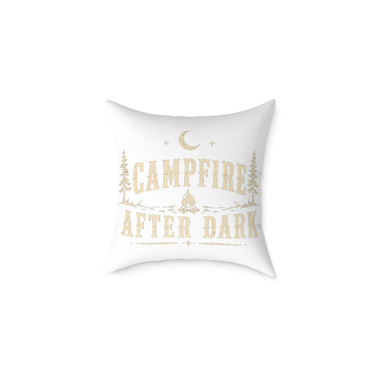 Campfire After Dark Square Pillow Milo Bailey Dog Dad Mom- Rustic Camping Decorative Throw Pillow