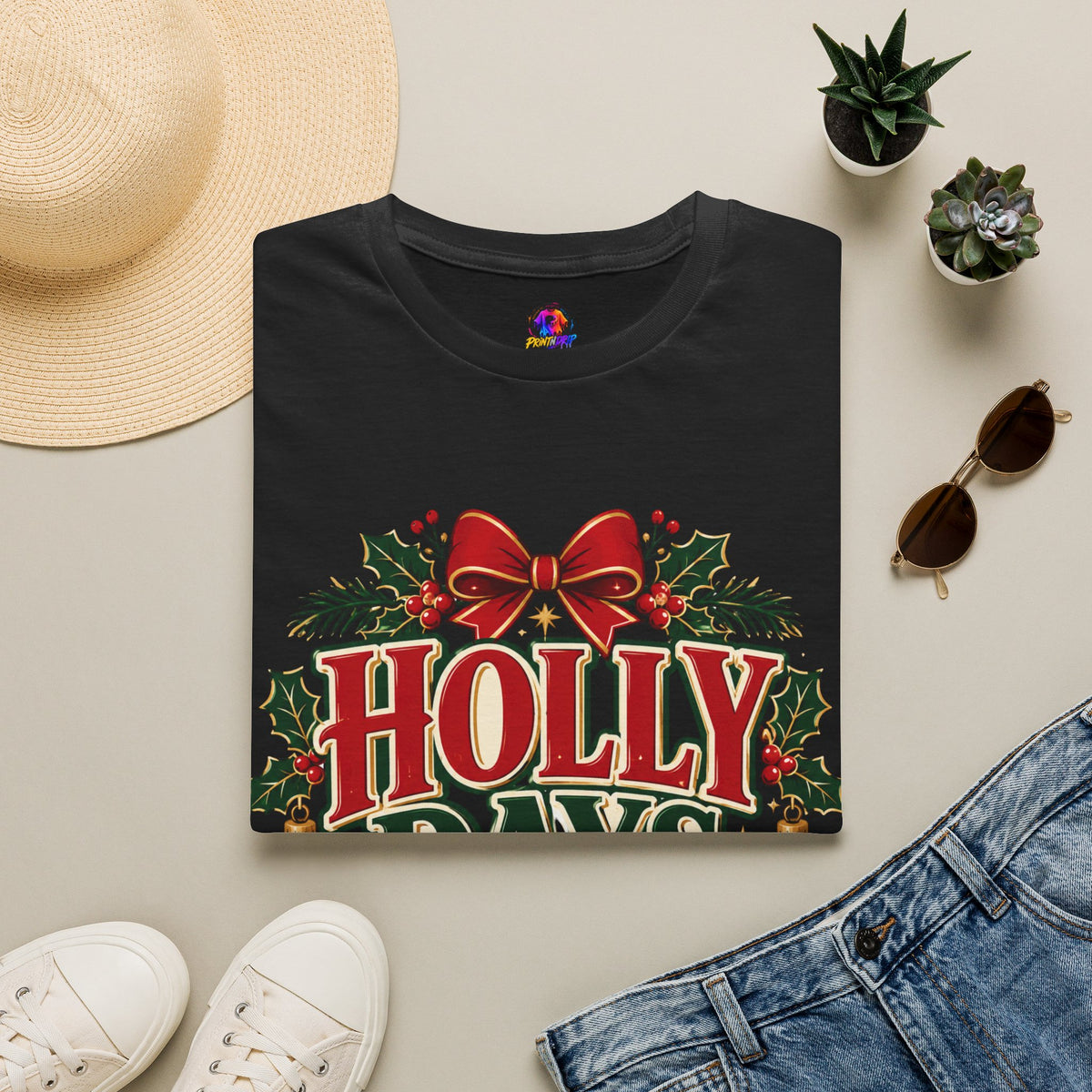 Holly Days Family Club T‑Shirt — Festive Christmas Holiday Tee