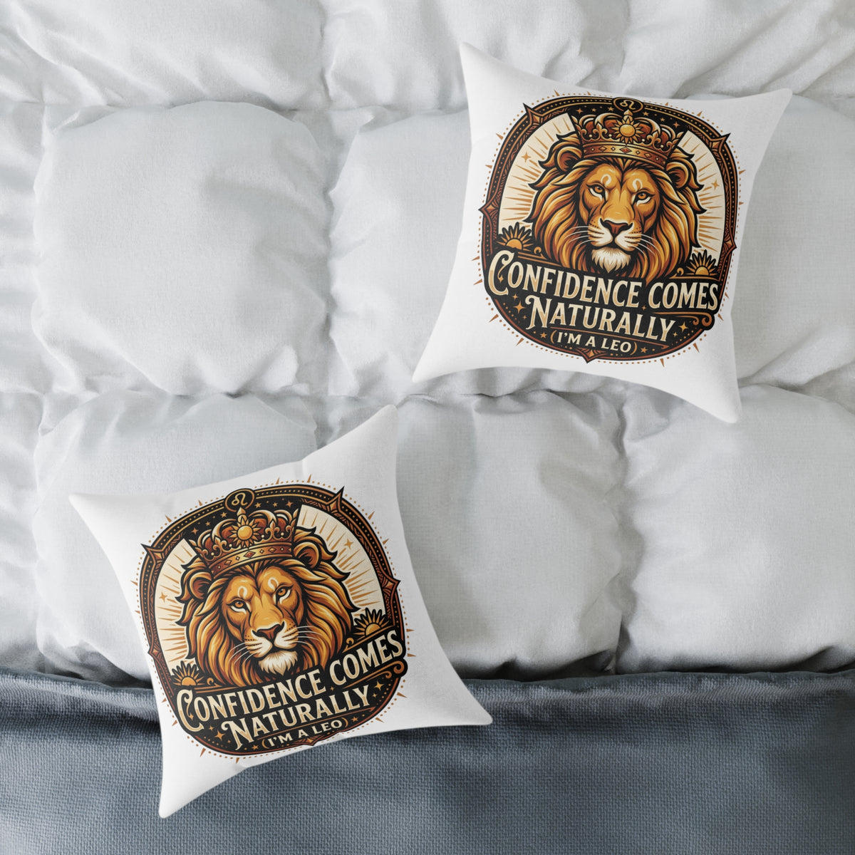 Leo Zodiac Confidence Comes Naturally Square Poly Canvas Pillow