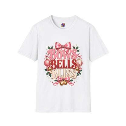 T-Shirt — Bows Bells Bliss Christmas Graphic Tee
