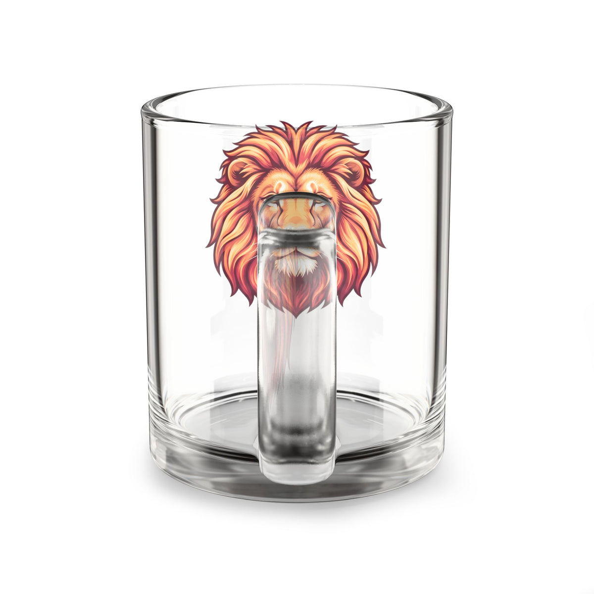 Leo Lion Head Glass Mug — 10oz Bold Mane Coffee & Tea Cup
