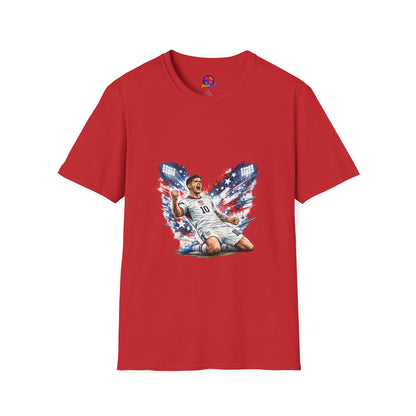 USA Soccer Player Flag T-Shirt — Patriotic Football Fan Tee