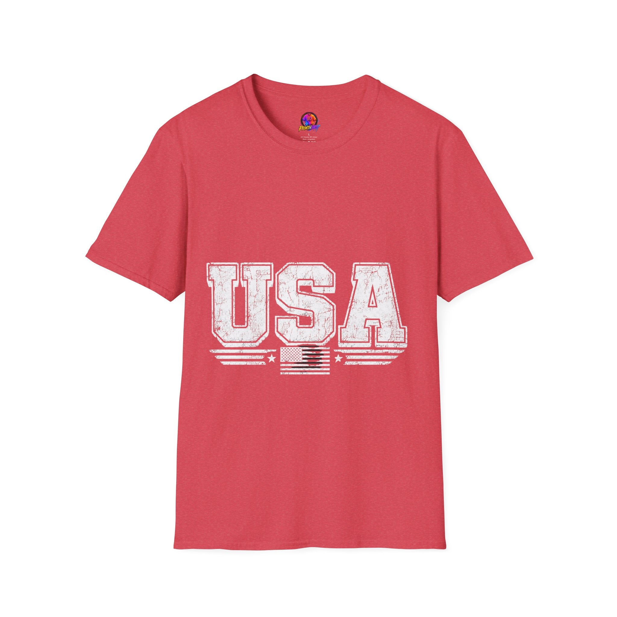 USA Vintage Block T-Shirt — Patriotic Americana Graphic Tee