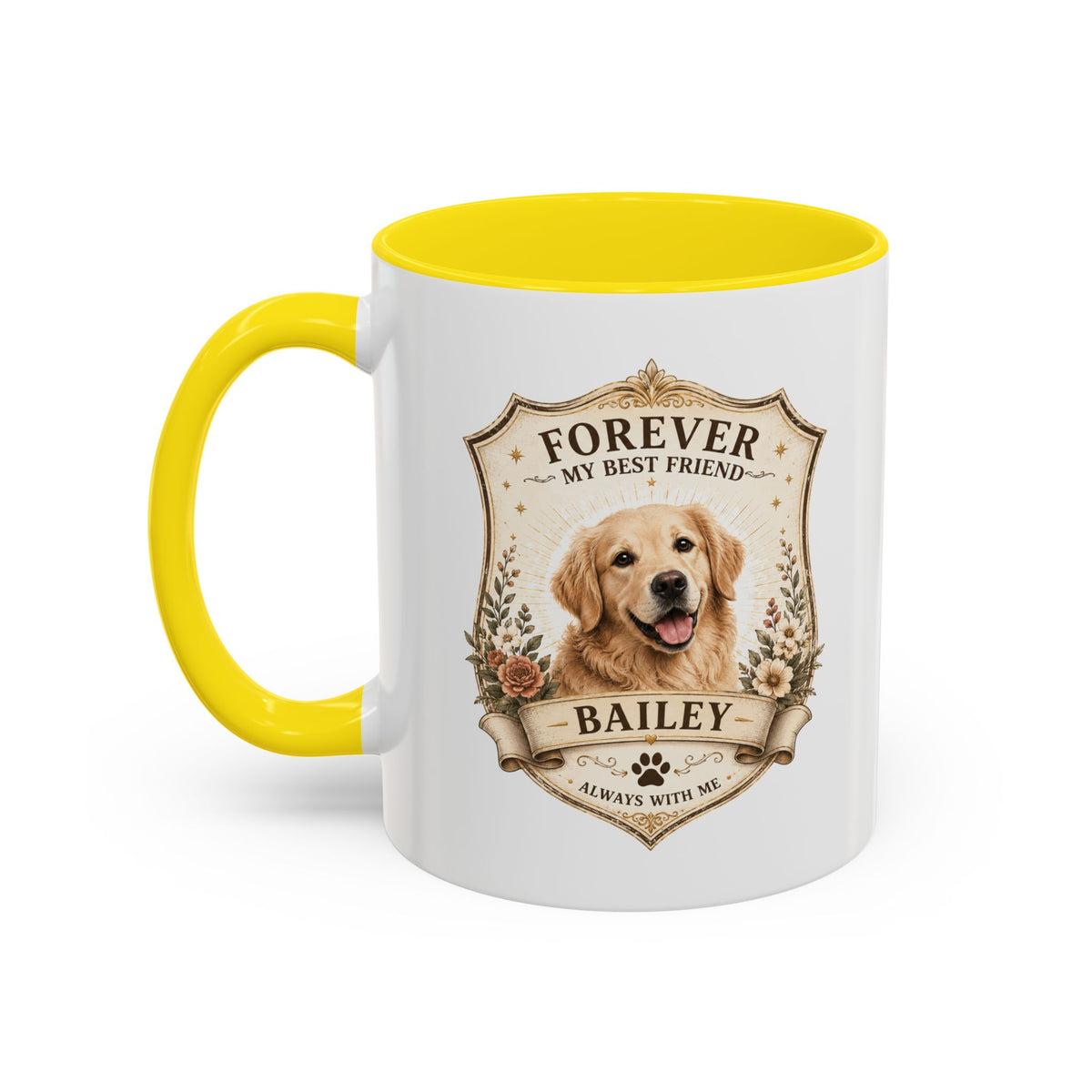 Milo Bailey Dog Dad Mom Golden Retriever Memorial Coffee Mug – “Forever My Best Friend” Personalized Dog Tribute
