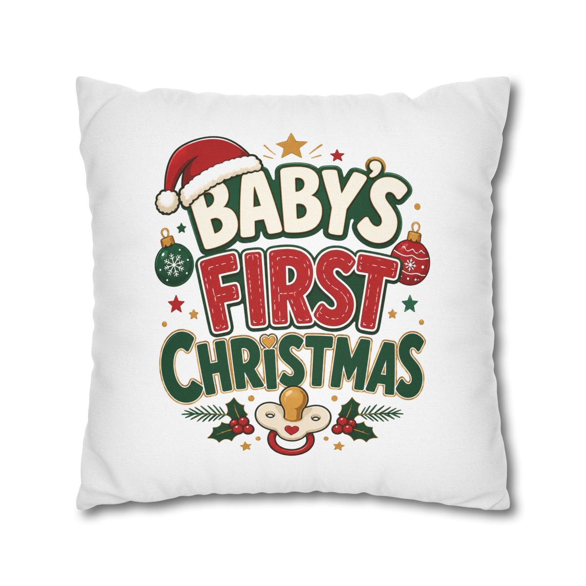 Baby's First Christmas Pillowcase — Festive Holiday Nursery Decor
