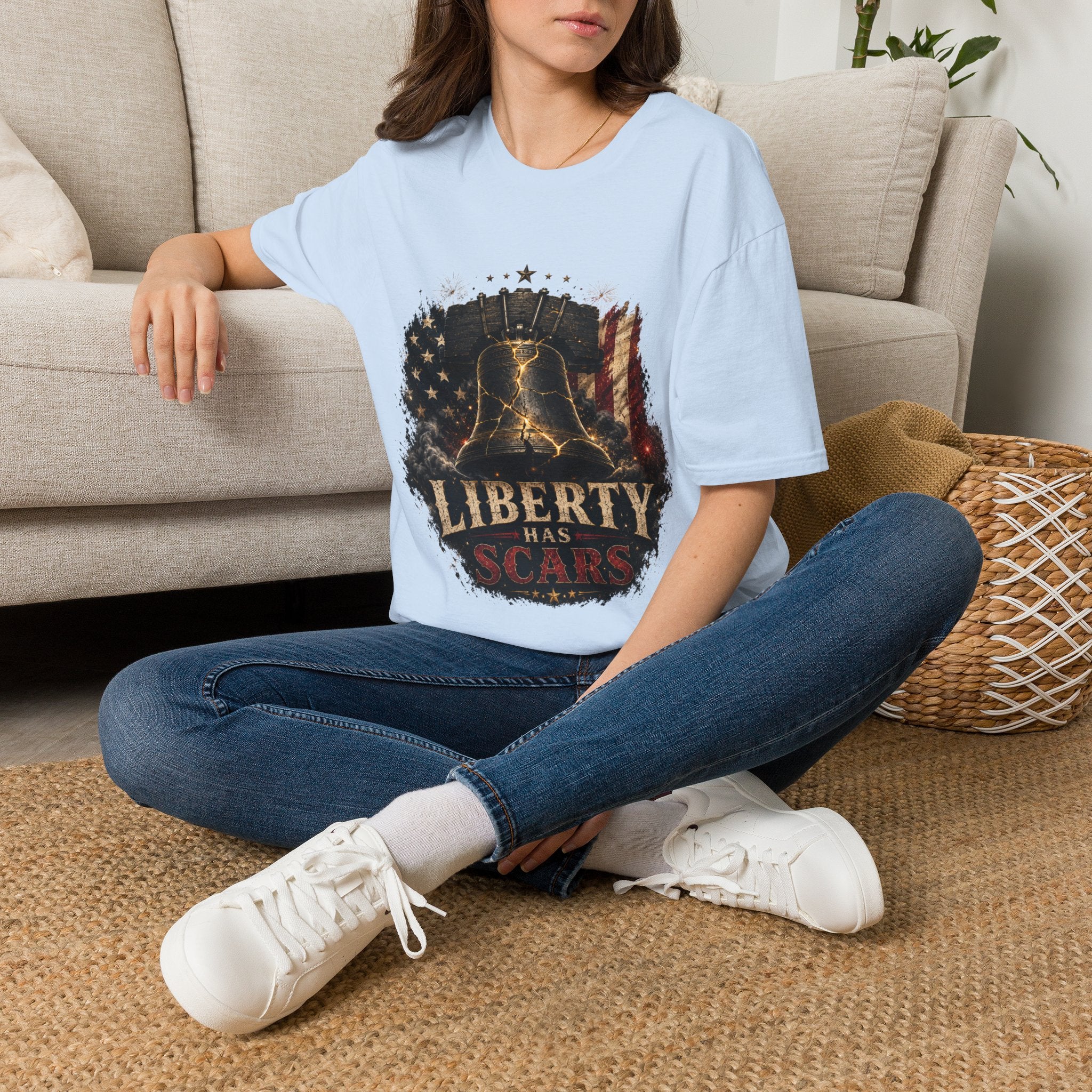 Liberty Has Scars T-Shirt — Vintage Liberty Bell Patriotic Tee
