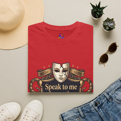 Speak to Me Mask T‑Shirt — 'Speak to me honestly...' Zodiac Scorpio Graphic Tee