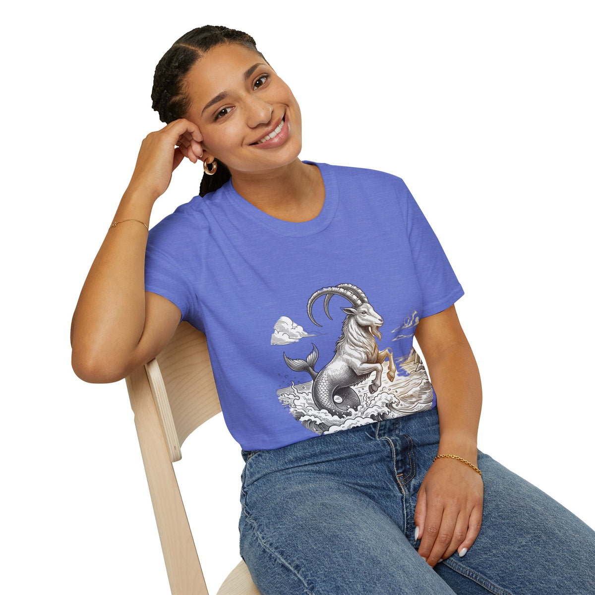Capricorn Goat-Mermaid T-Shirt — Mythical Sea Goat Zodiac Tee