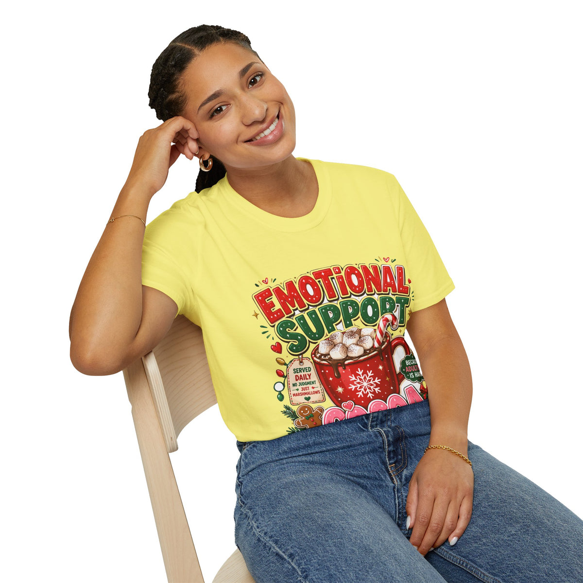 Emotional Support Cocoa T-Shirt — Holiday Hot Chocolate Graphic Tee