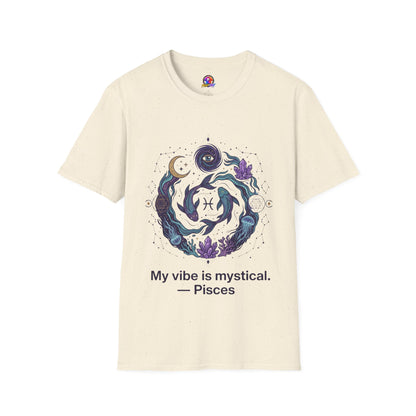 Pisces Mystic Vibes T-Shirt — Astrology Zodiac Tee with 'My vibe is mystical'