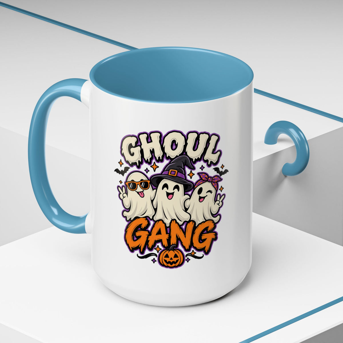 Ghoul Gang Coffee Mug — Cute Halloween Ghosts Accent Mug (11/15oz)