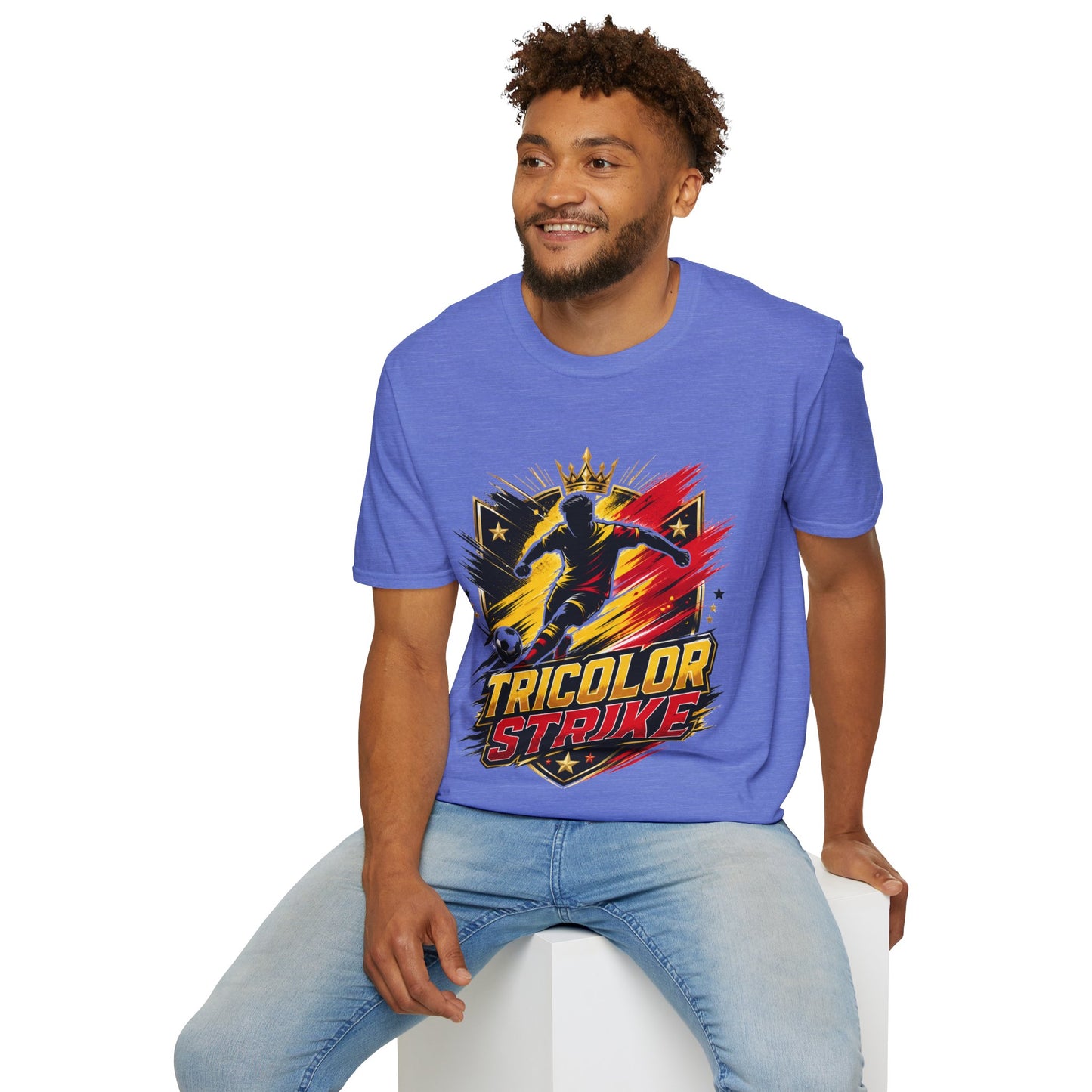 Belgium Soccer T-Shirt — 'Tricolor Strike' Graphic Jersey Tee