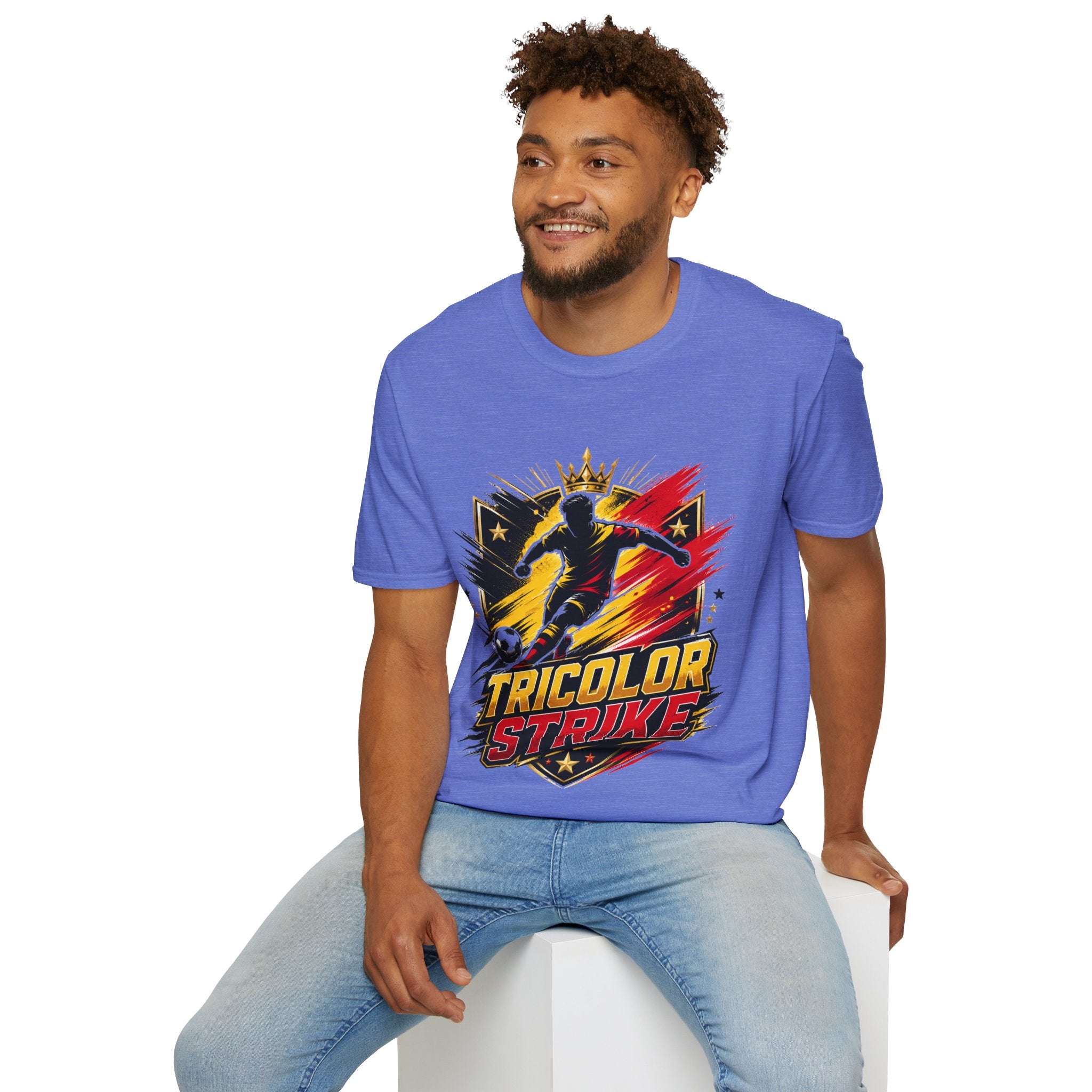 Belgium Soccer T-Shirt — 'Tricolor Strike' Graphic Jersey Tee
