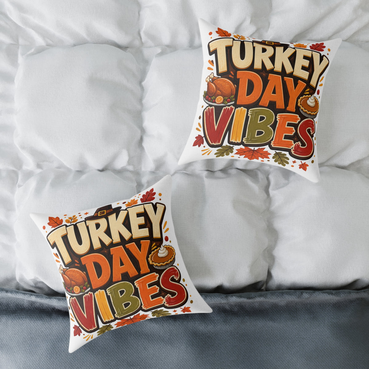 Thanksgiving Turkey Day Vibes Throw Pillow