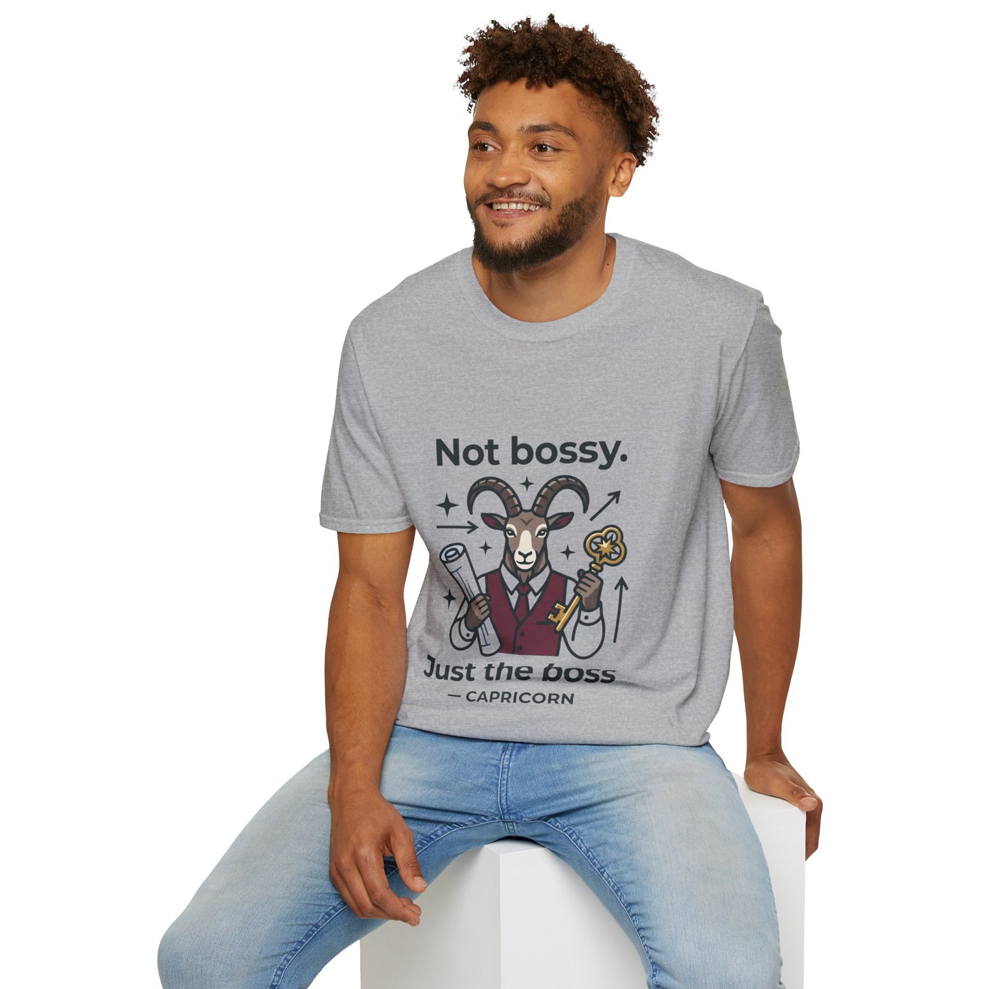 Capricorn T-Shirt — "Not Bossy, Just the Boss" Zodiac Goat Tee