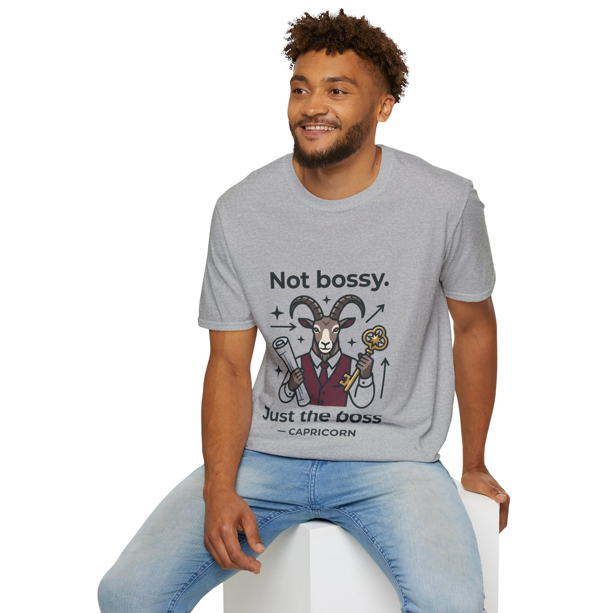 Capricorn T-Shirt — "Not Bossy, Just the Boss" Zodiac Goat Tee