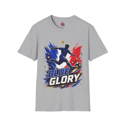 France Soccer T-Shirt — "Blue Glory" Red, White & Blue Player Graphic