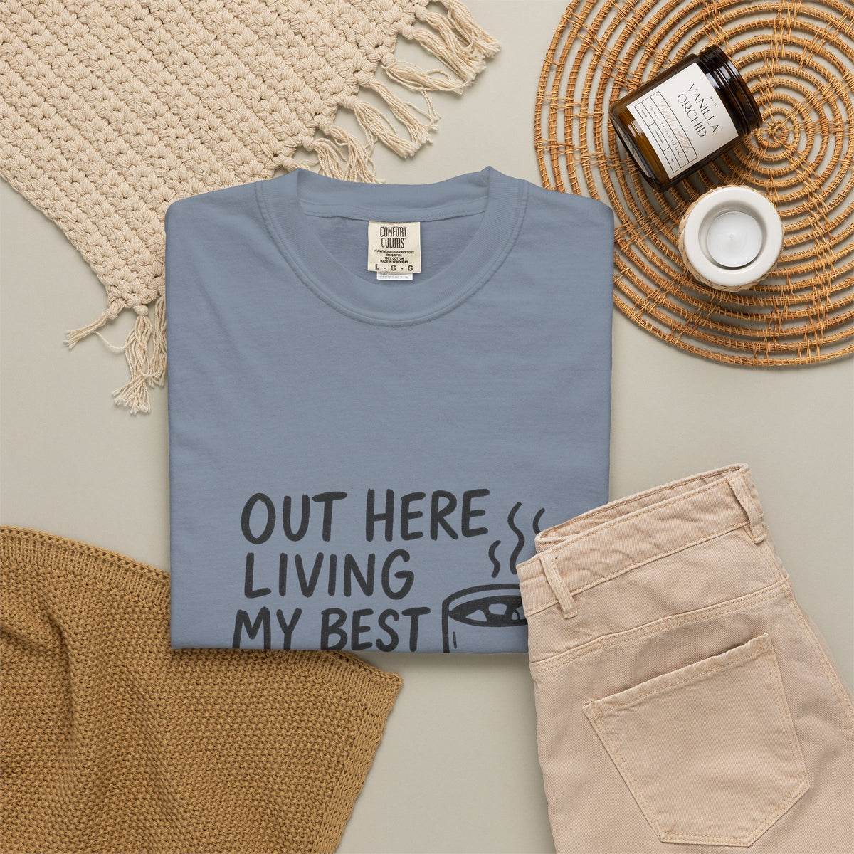 Hot Cocoa Life T-Shirt — "Out Here Living My Best Hot Cocoa Life" Cozy Graphic Tee - Trending Now - October 2026