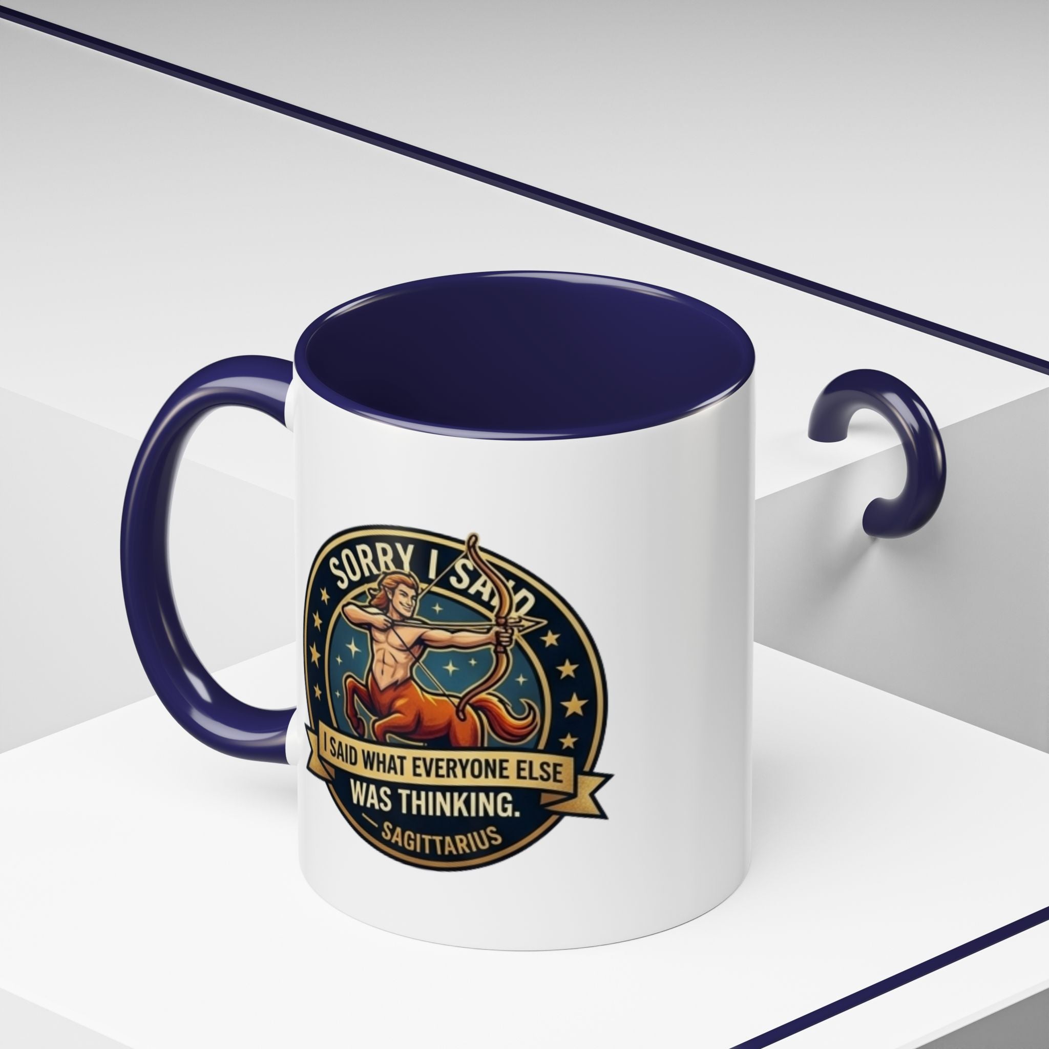 Sagittarius Coffee Mug — "Sorry I Said What Everyone Else Was Thinking" Zodiac Archer Accent Mug