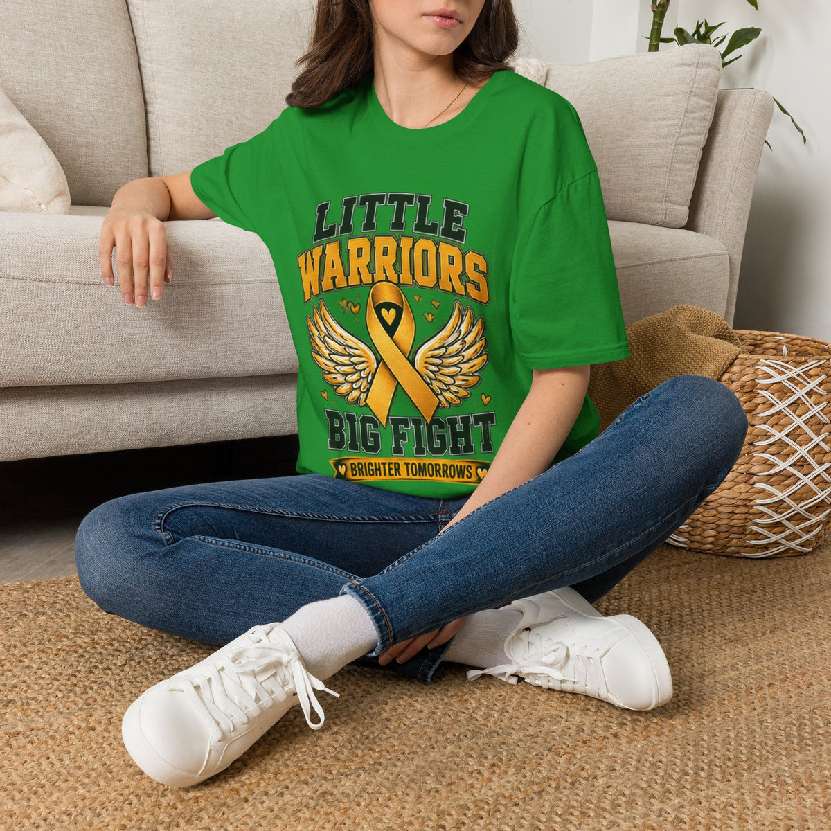 Kids T-Shirt — "Little Warriors Big Fight" Childhood Cancer Awareness Tee